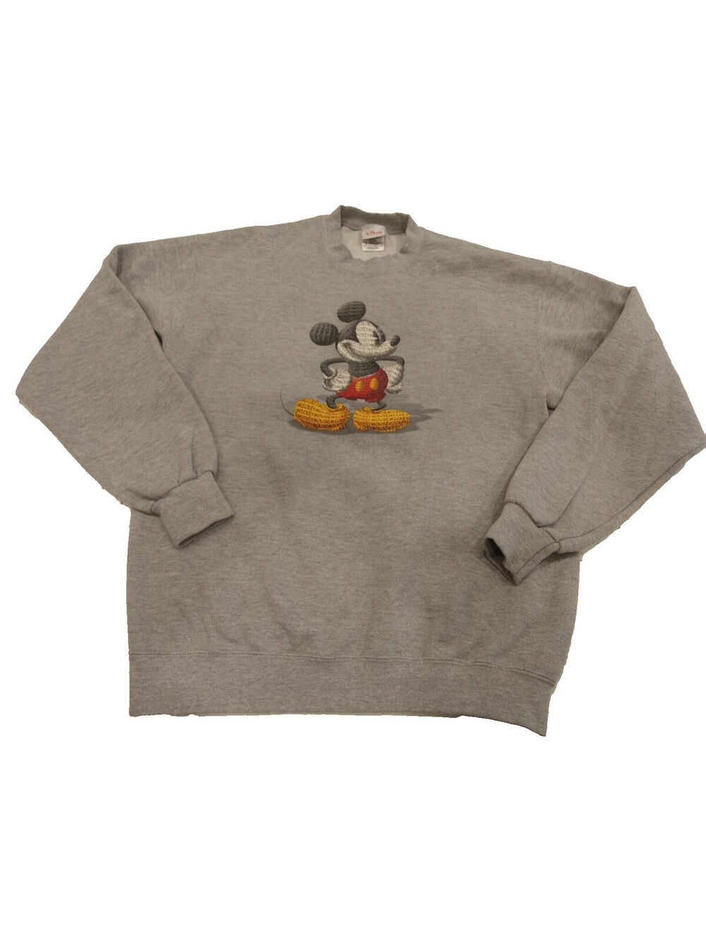 Vintage Disney Mickey Mouse Sweatshirt Mens Medium Gray Embroidered Crewneck M